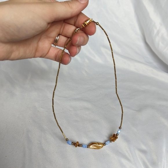 Vintage Multi Stone Beaded 15" Necklace - Picture 2 of 4